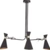 INTERIORS by Premier Linox Bent Arm 3 Pendant Ceiling Light - Black & Gold