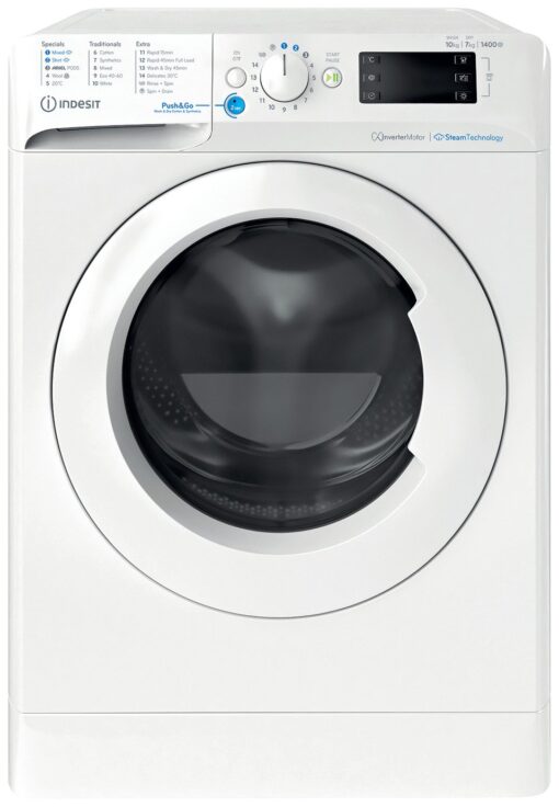 Indesit BDE107436WVUK 10/7KG 1400 Spin Washer Dryer - White