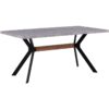 Industrial Modern Dining Table Concrete Effect mdf Tabletop 160 x 90 cm Benson