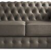 Jay-Be Chesterfield Fabric 2 Seater Sofa Bed - Pewter