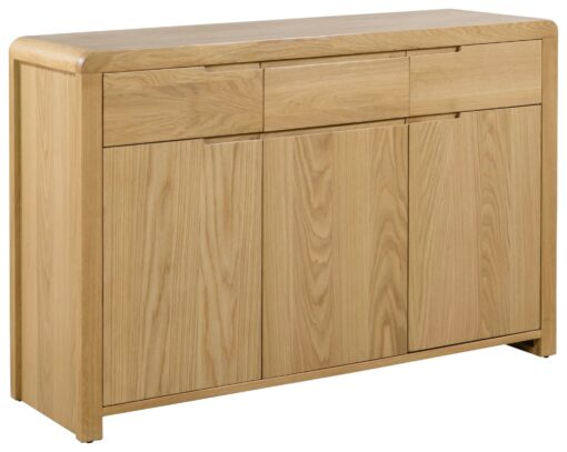 Julian Bowen Curve 3 Door 3 Drawer Sideboard - Oak