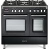 KENWOOD CK435BL 90 cm Dual Fuel Range Cooker - Black & Stainless Steel, Stainless Steel