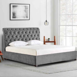 Kelist Bed King Plush Velvet Grey