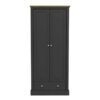 Kent 2 Door Wardrobe Charcoal 1 Drawer - Charcoal