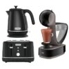 Kenwood Elegancy ZJP11.A0BK Jug Kettle, 4-Slice Toaster & De'Longhi Infinissima EDG260.G Coffee Machine Bundle