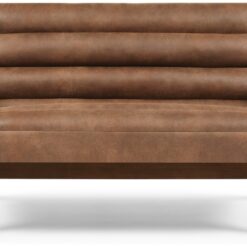 Kyoto Leah Faux Leather 2 Seater Sofa - Brown