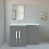 L Shape Bathroom Furniture Cabinet Combination Vanity Unit Basin Left Hand Gloss Grey