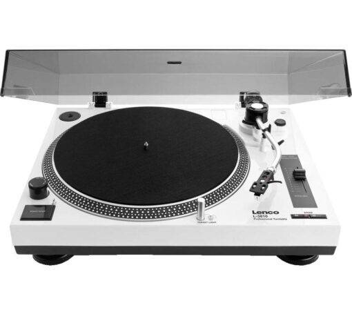 LENCO L-3810 Direct Drive Turntable - White, White