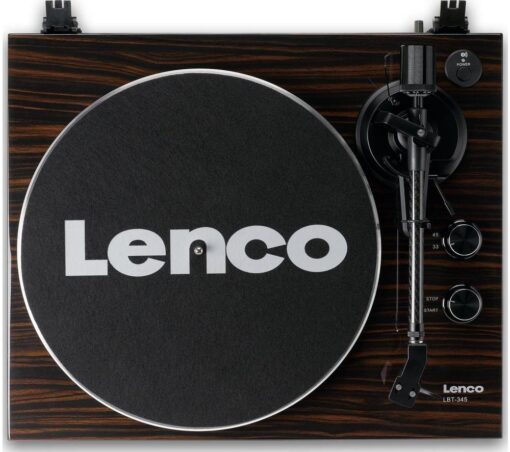 LENCO LBT-345 Belt Drive Bluetooth Turntable - Walnut, Brown