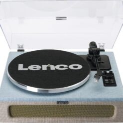 LENCO LS-440 Belt Drive Bluetooth Turntable - Blue & Taupe, Blue,Silver/Grey