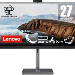 LENOVO L27m-30 27" Full HD IPS LED Monitor with LC50 Webcam - Black, Black