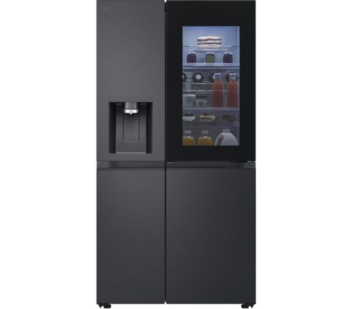 LG InstaView GSXE91EVAD American-Style Smart Fridge Freezer - Black Steel, Black