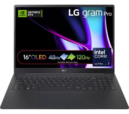 LG gram Pro 16 16Z90SP 16" Laptop - Intel®Core™ Ultra 7, 1 TB SSD, Black, Black