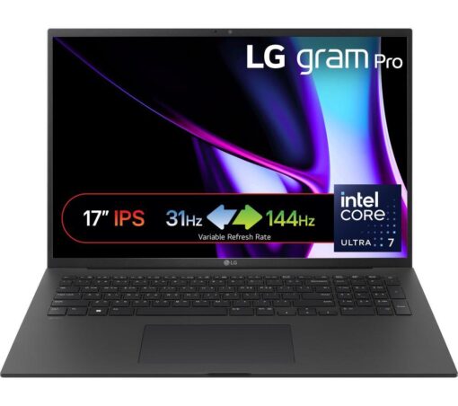 LG gram Pro 17 17Z90SP 17" Laptop - Intel®Core™ Ultra 7, 1 TB SSD, Black, Black