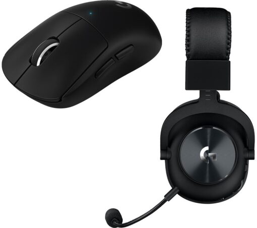 LOGITECH Superlight X LightSpeed PRO X Wireless Gaming Mouse & PRO X Wireless Gaming Headset Bundle, Black