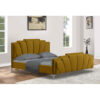 Lanna Bed Single Plush Velvet Mustard