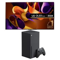 Lg OLED83G45LW 83" Smart 4K Ultra HD HDR OLED TV with Wall Mount & Xbox Series X Bundle, Silver/Grey