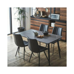 Live Edge Acacia Wood And Large Metal Dining Table Set Grey With 6 Chairs