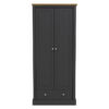 Lpd Furniture - Devon 2 Door Wardrobe Charcoal