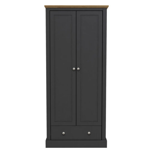 Lpd Furniture - Devon 2 Door Wardrobe Charcoal