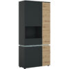 Luci 4 Door Tall Display Cabinet LH (including LED lighting) in Platinum and Oak