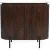 Luxor Mango Wood Sideboard/Drinks Cabinet With Marble Top & Metal Legs