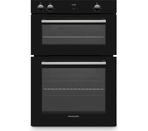 MONTPELLIER MBIDO90 Built-In Double Oven - Black & Stainless Steel, Stainless Steel