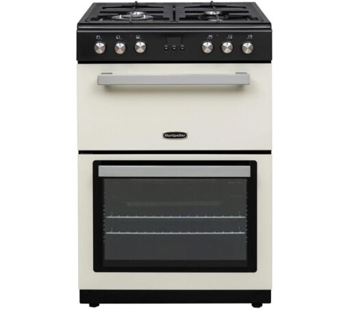 MONTPELLIER MMRDF60FC 60 cm Dual Fuel Cooker - Cream & Silver, Cream