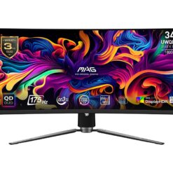 MSI MAG 341CQP QD Ultra Wide Quad HD 34" Curved OLED Gaming Monitor - Black, Black