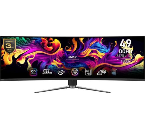 MSI MPG 491CQP Super Ultra Wide Quad HD 49" Curved Quantum Dot Gaming Monitor - Black, Black