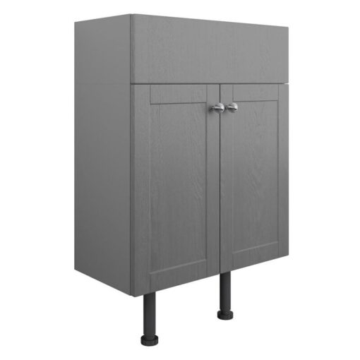 Malmo Floor Standing 2-Door Vanity Unit 500mm Wide - Grey Ash - Signature