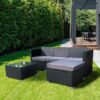 Mcc Direct - Rattan Garden Furniture Outdoor 5pcs Patio Sofa Set chairs Table (Rupert Black)