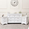 Melody Maison - Large White 7 Drawer Chest of Drawers & Pair of Bedside Tables - Daventry White Range - White