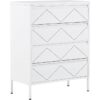 Metal 4 Drawer Chest Steel Storage Cabinet Industrial Style White