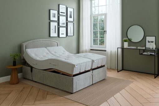 Mibed Pocket Kingsize Adjustable Bed With Drawer - Dark Grey