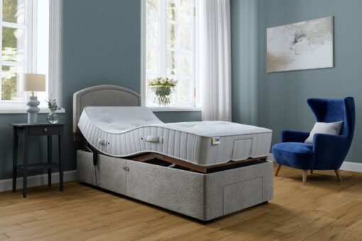 Mibed Pocket Single Adjustable Bed With Drawer - Dark Grey