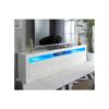 Mmt Furniture Designs Ltd - mmt Furniture White Modern tv Stand Cabinet Gloss Matt Unit with led Lights -with Drawer for up to 90 inch TV's 200cm