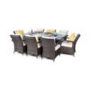 Modern Furniture Direct - Arizona Fire Pit 8 Seater Rectangle Rattan Dining Set - Brown