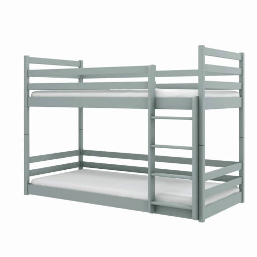 Modern Grey Mini Bunk Bed with Safety Rails