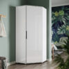 Modern Soft Close High Gloss & Matt White Corner Wardrobes Bedroom Closet Sotrage Furniture - Elegant