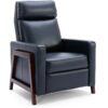 More4homes - riley push back soft air leather modern reclining armchair accent home cenema recliner chair blue - Blue