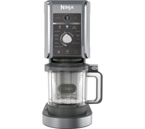 NINJA Creami Deluxe NC501UK 10-in-1 Ice Cream & Frozen Dessert Maker - Black & Silver, Silver/Grey,Black