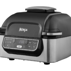 NINJA Foodi AG301UK 5-in-1 Health Grill & Air Fryer - Black & Brushed Steel, Brushed Steel