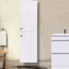 NRG - Bathroom Tall Cabinet 1400mm Wall Hung Storage Furniture Gloss White