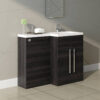 NRG - Grey Right Hand Bathroom Furniture Combination Vanity Sink Unit Set (No Toilet)