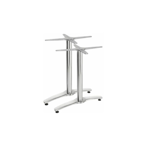 Netfurniture - Alome Aluminium Twin Leg Table Base - Silver