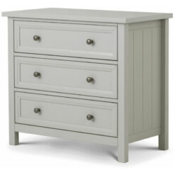 Netfurniture - Viyella Dove Grey 3 Drawer Chest Of Drawers Stone Lacquered - Grey