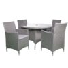 Nevada Grey 4 Seater Kd Round Dining Set