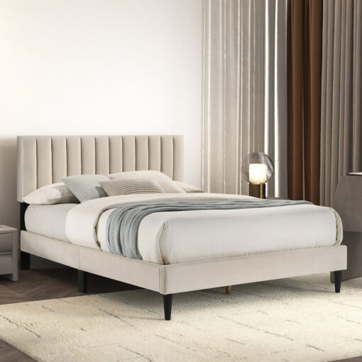 Newry Double (4'6) Upholstered Panel Bed