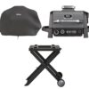 Ninja Woodfire OG701UK Electric BBQ Grill & Smoker, Cover & Stand Bundle